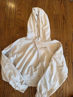 Abercrombie & Fitch Cream Cropped Hoodie